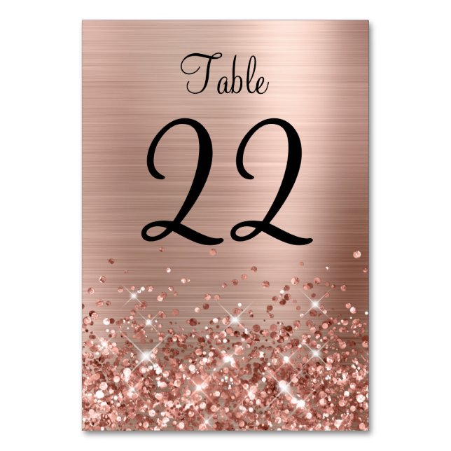 Numéro De Table Mariage Rose d'huile d'or (Par défaut)