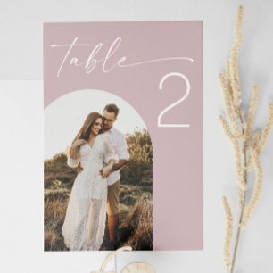 Numéro De Table Mariage rose pâle Élégant Rose doux photo Arch