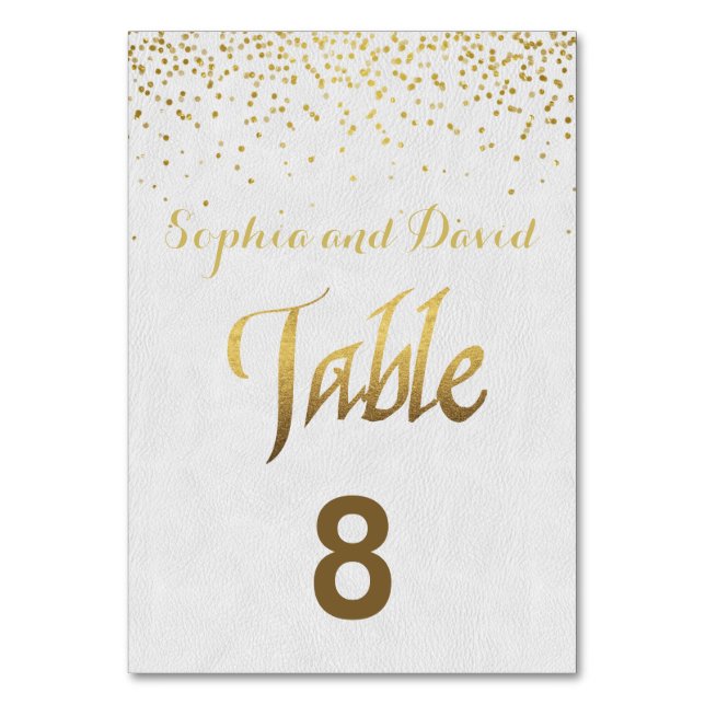 Numéro De Table Mariage Royal Gold Foil personnalisé NUMÉRO DE TAB (Par défaut)