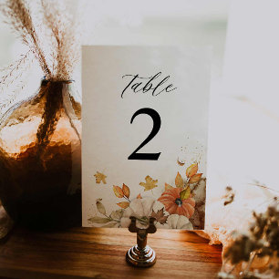 Numéro De Table Mariage Rustic Fall Foliing