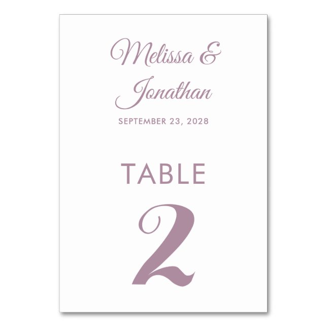 Numéro De Table Mariage simple blanc blanc poussiéreux et élégant (Par défaut)