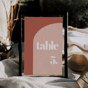 Numéro De Table Mariage simple chic en terre cuite