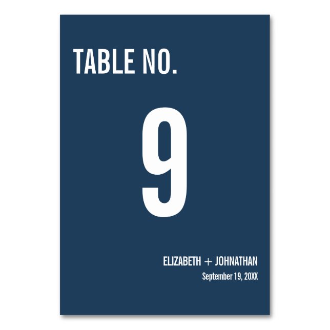 Numéro De Table Mariage simple de typographie marine (Par défaut)