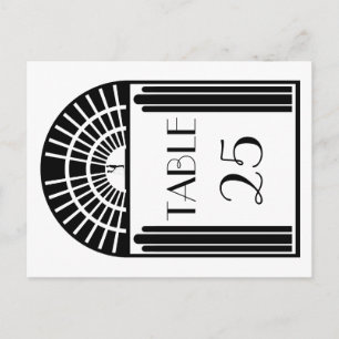 Numéro de table mariage Style Art Déco noir et bla