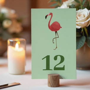 Numéro De Table Mariage sur la plage verte côtière des Tropiques a