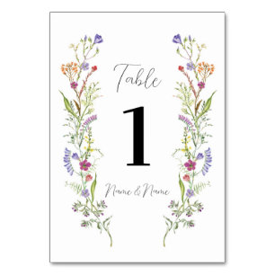 Numéro De Table Mariage Table Fleur sauvage Floral Ditsy