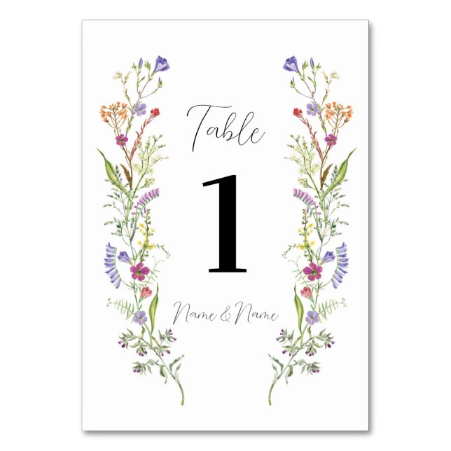 Numéro De Table Mariage Table Fleur sauvage Floral Ditsy (Par défaut)