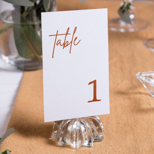 Numéro de table Mariage Terracotta Orange Brûlé Ro (Créateur téléchargé)