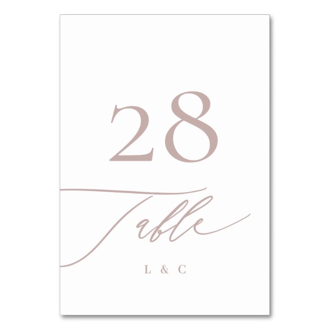 Numéro De Table Mariage traditionnel de calligraphie rose (Par défaut)