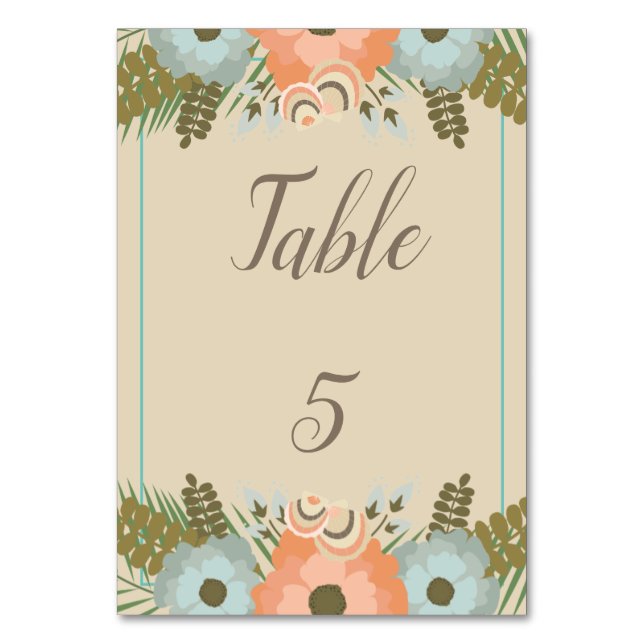 Numéro De Table Mariage Tropical sur la Plage (Par défaut)