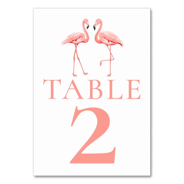 Numéro De Table Mariage Tropical sur la Plage de Flamants Roses Fê (Par défaut)