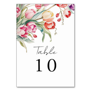 Numéro De Table Mariage tulipes en cascade