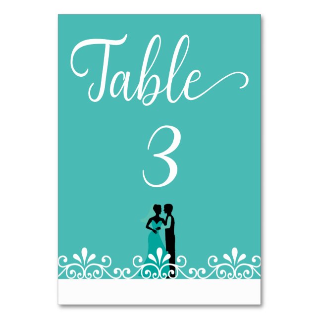 Numéro De Table Mariage Turquoise Blanc Élégant Mariage (Par défaut)