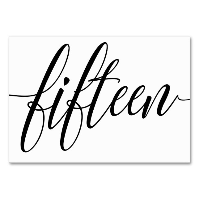 Numéro de table mariage - Typographie de luxe - No (Devant)