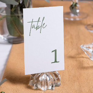 Numéro de table Mariage vert forêt