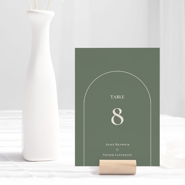 Numéro De Table Mariage vert simple Boho Arch Sage (Créateur téléchargé)