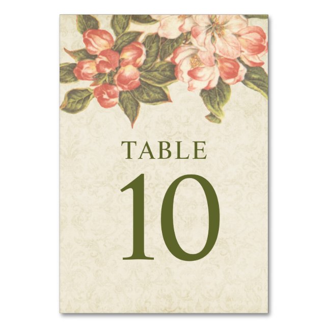 Numéro De Table Mariage vintage Apple Blossom (Par défaut)