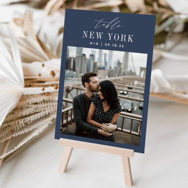 Numéro De Table Mariage Voyage Destination Photo & Nom (3.5x5" travel photo table numbers)