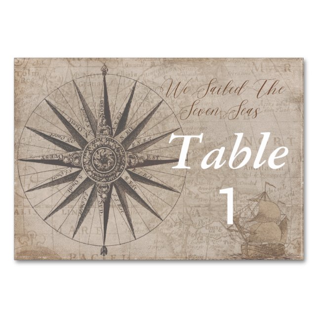 Numéro De Table Mariage Yacht Océanique Nautique (Devant)