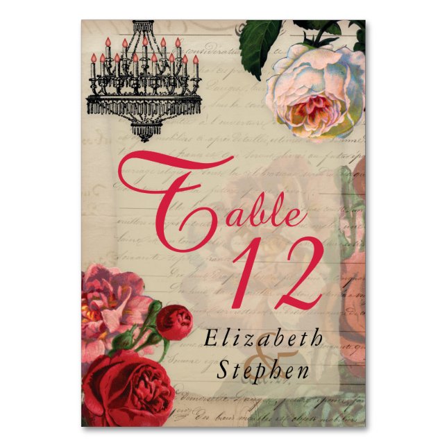 Numéro De Table Mariée de l'Ephémère romantique vintage | Mariage (Par défaut)