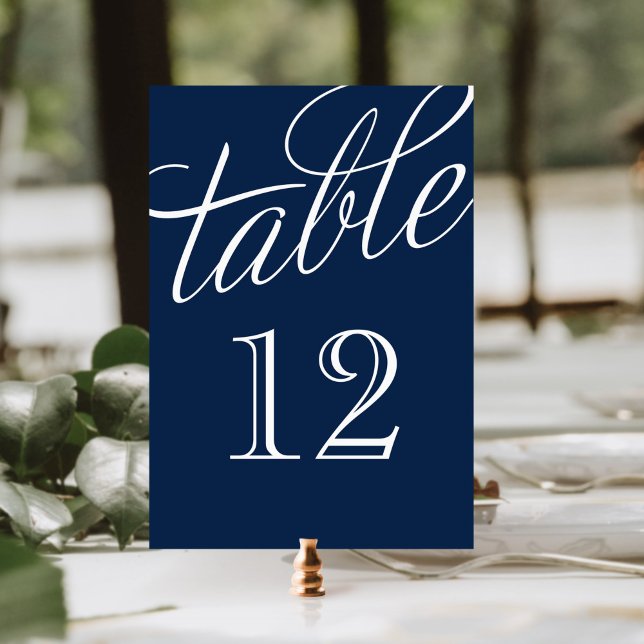Numéro De Table Marine Bleu et Blanc Élégant Numéro de tableau de  (Créateur téléchargé)