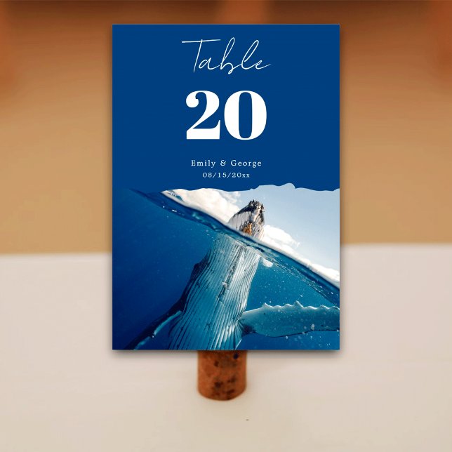 Numéro De Table Marine Bleu Océan Nautique Baleine Boho Beach Mari (Créateur téléchargé)