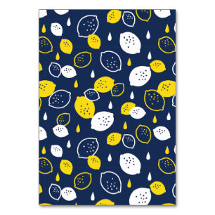 Numéro De Table Marine Blue Lemon Art - Refresh Citrus Design