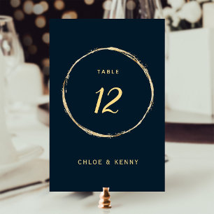 Numéro De Table Marine Blue Rustic Gold Circle Mariage Numéro de t