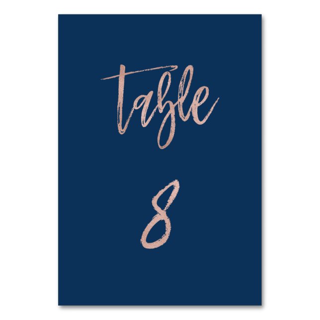Numéro De Table Marine et Rose Gold Glam Chic Mariage Tableau Numé (Par défaut)