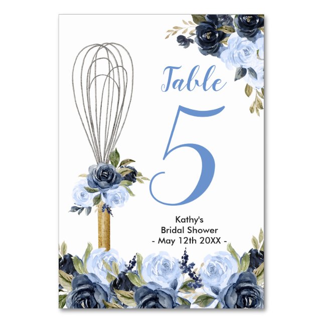 Numéro De Table Marine Floral Bientôt être fouetté Fête des mariée (Par défaut)