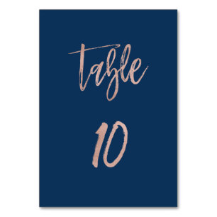 Numéro De Table Marine & Rose Gold Glam Chic Mariage Numéro de tab