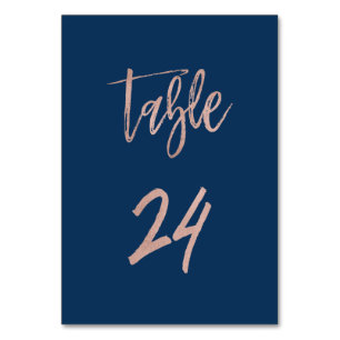 Numéro De Table Marine & Rose Gold Glam Chic Mariage Numéro de tab