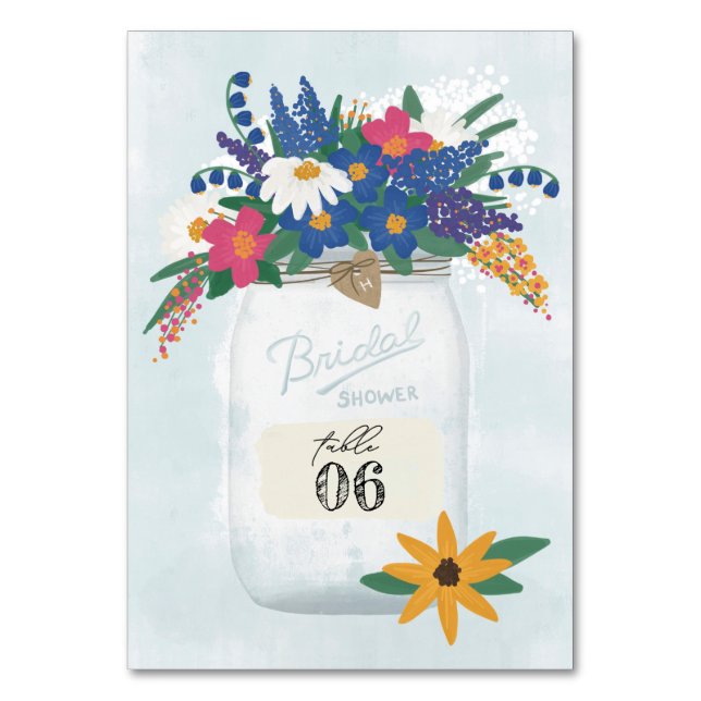 Numéro De Table Mason Jar et Fête des mariées Fleur sauvage (Par défaut)