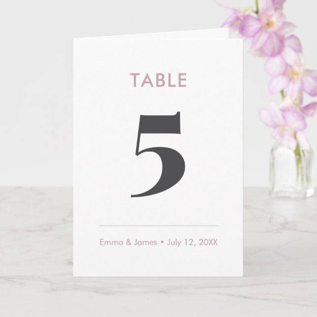 Numéro de table mauve | Numéro de table (plié) (Orchidée)