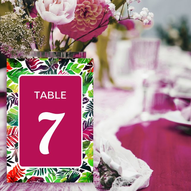 Numéro De Table Maximaliste coloré feuille arche mariage (Créateur téléchargé)