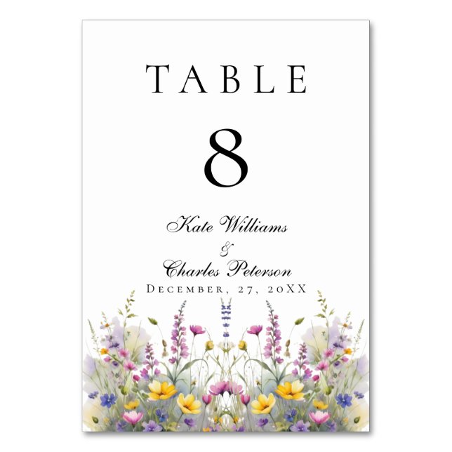 Numéro De Table Meadows Fleurs sauvages (Par défaut)