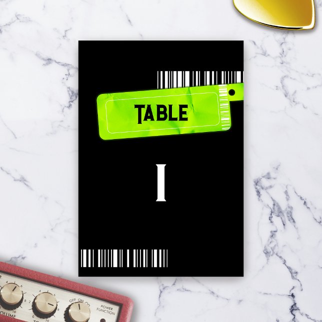 Numéro De Table Menu Mariage du festival Mariage Rock and Roll (Rock and Roll Wedding Festival Wedding Menu Table Number)