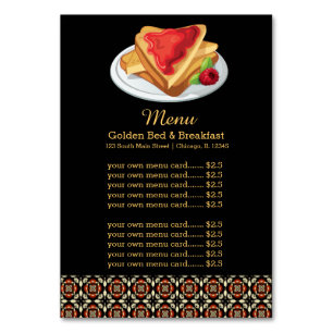 Numéro De Table Menu Petit déjeuner