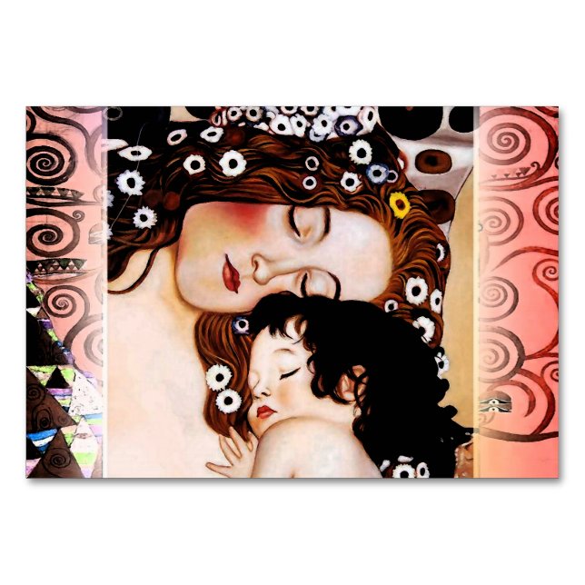 Numéro De Table Mère et enfant par Gustav Klimt Collage (Devant)