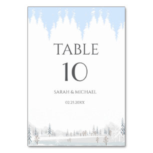 Numéro De Table Merveilleux Paysage d'Hiver Élégant Flocons de n