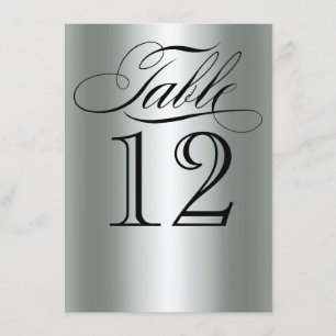 Numéro de table métallisé argenté élégant Glam Bli