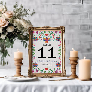 Numéro De Table mexicaine folk Art coloré Floral Fiesta Mariage