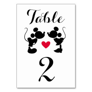 Numéro De Table Mickey et Minnie Mariage Numéro de tableau Silho