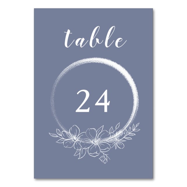 Numéro de table minimal bohème bleu Carte (Par défaut)
