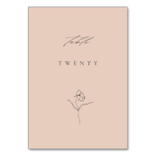 Numéro De Table Minimal moderne Blush Fine Art Floral Mariage