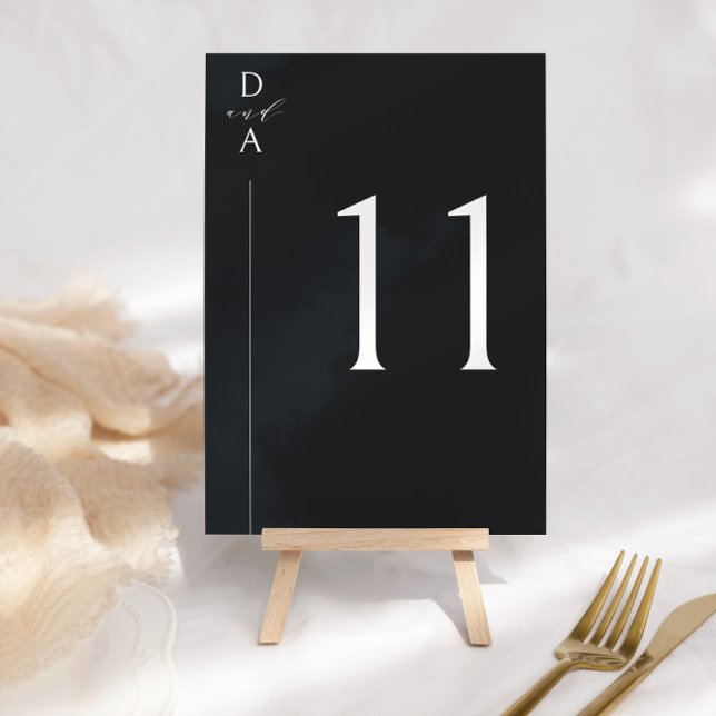 Numéro de table minimal noir et blanc ultra-modern (Créateur téléchargé)