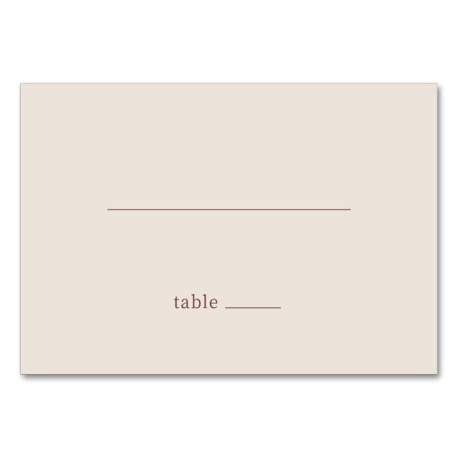 Numéro De Table Minimalist Beige Line Art (Devant)