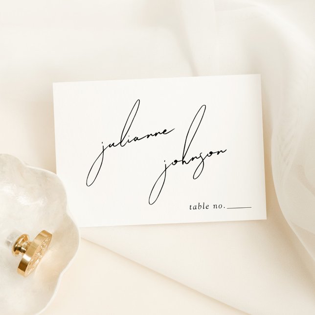 Numéro De Table Minimalist Modern & Whimsical Script (Créateur téléchargé)
