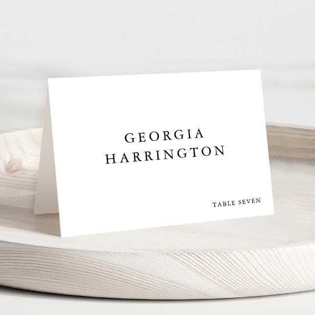 Numéro De Table Minimalist Monogram Guest Name Place Card (Minimalist Monogram Guest Name Place Card)