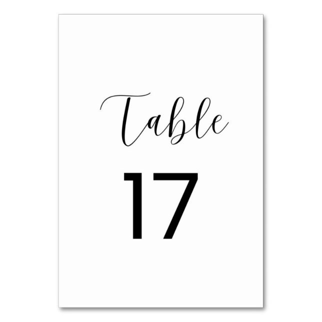 Numéro de table minimaliste 17 (Par défaut)